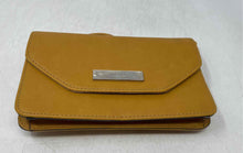 Load image into Gallery viewer, Nine West Womens Yellow Leather Detachable Strap Flap Over Crossbody Handbag

