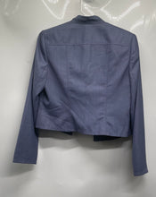 Load image into Gallery viewer, Calvin Klein Womens Blue Collarless Long Sleeve Open Front Blazer Jacket Size 6
