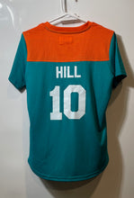 Load image into Gallery viewer, NFL Womens Green Orange Miami Dolphins Tyreek Hill #10 Football T-Shirt Size M
