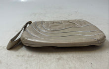 Load image into Gallery viewer, Barbara Bolan Womens Beige Silver-Tone Wavy Striped Leather Wristlet Wallet
