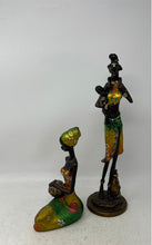 Load image into Gallery viewer, Set Of 2 Pieces Multicolor Home Decorative African Tribal Woman Statue
