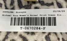 Load image into Gallery viewer, Michael Kors Womens Black Animal Print Short Sleeve Mini Dress Size XS
