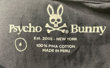 Load image into Gallery viewer, Psycho Bunny Mens Blue Pima Cotton Short Sleeve V-Neck Pullover T-Shirt Size 4
