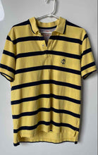 Load image into Gallery viewer, Brooks Brothers Mens Yellow Blue Striped Cotton Short Sleeve Polo Shirt Size M
