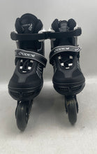 Load image into Gallery viewer, Oudew Youth Black White Adjustable Buckle Strap Inline Skates Size L M5-7.5 W6-9
