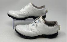 Load image into Gallery viewer, FootJoy Mens DryJoys White Leather Low Top Golf Spikes Shoes Size 7M
