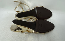 Load image into Gallery viewer, Zara Womens Gold-Tone Open Toe Wedge Heel Ankle Strap Sandals Size EUR 40
