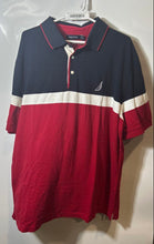 Load image into Gallery viewer, Nautica Mens Red Black White Colorblock Short Sleeve Collared Polo Shirt Sz XXL
