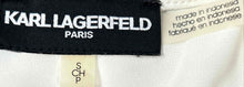 Load image into Gallery viewer, Karl Lagerfeld Womens Off White Short Sleeve Crew Neck Blouse Top Size Small

