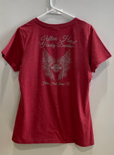 Load image into Gallery viewer, Harley-Davidson Womens Red Graphic Print Short Sleeve Pullover T-Shirt Size L
