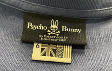 Load image into Gallery viewer, Psycho Bunny Mens Blue Pima Cotton Short Sleeve Spread Collar Polo Shirt Size 6
