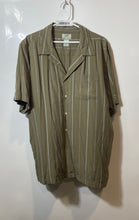 Load image into Gallery viewer, Horny Toad Mens Green Striped Spread Collar Short Sleeve Button-Up Shirt Size XL
