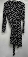 Load image into Gallery viewer, Loft Womens Black Print Tie Waist Long Sleeve Wrap Dress Size XS
