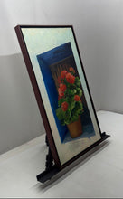 Load image into Gallery viewer, Depicting Red Geraniums In A Pot Still Life Vibrant Original Framed Oil Painting
