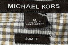 Load image into Gallery viewer, Michael Kors Mens Gray Plaid Long Sleeve Slim Fit Button-Up Shirt Size M

