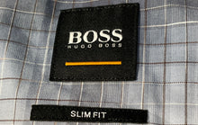 Load image into Gallery viewer, Hugo Boss Mens White Blue Plaid Long Sleeve Slim Fit Button-Up Shirt Size XXL
