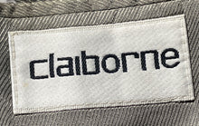 Load image into Gallery viewer, Claiborne Mens Gray Houndstooth Print Wool Three-Button Suit Jacket Size 42S

