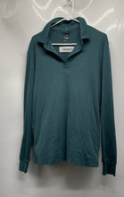 Load image into Gallery viewer, J.Crew Mens Green Blue Striped Long Sleeve Collared Polo Shirt Size Large
