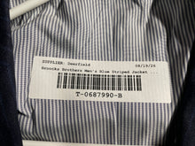 Load image into Gallery viewer, Brooks Brothers Mens Blue Pinstripe Long Sleeve Two-Button Blazer Size 42S

