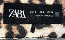 Load image into Gallery viewer, Zara Womens Black Brown Animal Print Sleeveless Back-Zip Sheath Dress Size Small
