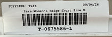Load image into Gallery viewer, Zara Womens Beige Pleated Front Slash Pocket High Waisted Bermuda Shorts Size M
