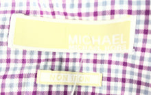 Load image into Gallery viewer, Michael Kors Mens Multicolor Gingham Non-Iron Long Sleeve Dress Shirt Size 16
