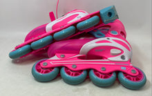 Load image into Gallery viewer, Roller Derby Girls Pink Blue Adjustable Buckle Inline Skates Size 3-6
