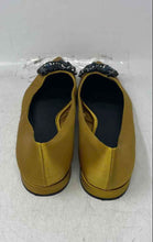 Load image into Gallery viewer, Zara Womens Yellow Satin Embellishment Pointed Toe Slip-On Ballet Flats Sz EU 41
