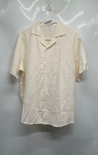 Load image into Gallery viewer, Martino Milano Mens Beige Short Sleeve Button-Up Shirt Size Medium
