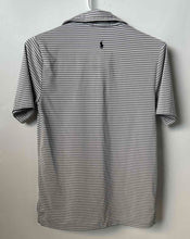 Load image into Gallery viewer, Polo Ralph Lauren Boys White Gray Striped Spread Collar Polo Shirt Size Medium
