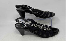 Load image into Gallery viewer, London Fog Womens Nanci Black Leather Cone Heel Strappy Sandals Size 11
