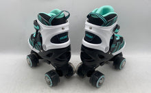 Load image into Gallery viewer, Ecco Unisex Kids Black Mint Green Adjustable Four Wheeled Roller Skates 13C-3Y
