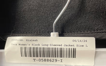 Load image into Gallery viewer, Zara Womens Black Long Sleeve Belted Full-Zip Jacket Size L
