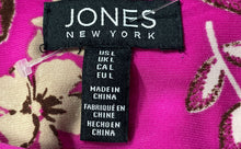 Load image into Gallery viewer, Jones New York Womens Pink Paisley Collarless Short Sleeve Blouse Top Size Large
