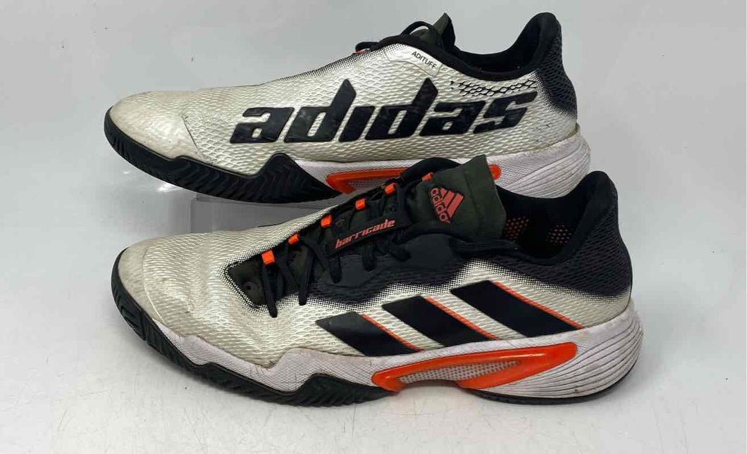 Adidas Mens Barricade White Black Lace-Up Sneakers Shoes Size 13 No Insole
