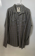 Load image into Gallery viewer, Levi's Mens Green Black Plaid Cotton Western Pearl Snap Button-Up Shirt Size XL
