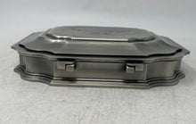Load image into Gallery viewer, Zhen Zhu Silver-Tone Jewelry Storage Hinged Square Trinket Box Collectible
