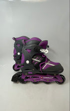 Load image into Gallery viewer, Airwalk Unisex Kids ABEC-5 Gray Purple Lace-Up Adjustable Inline Skates Size 5-8
