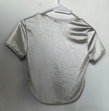 Load image into Gallery viewer, Forever 21 Womens Silver Short Sleeve Crew Neck Blouse Top Size Medium
