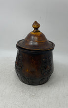 Load image into Gallery viewer, Vintage CBK Brown Metal Collectible Chinese Round Container With Lid

