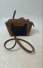 Load image into Gallery viewer, Michael Kors Womens Brown Blue Leather Detachable Strap Zip Top Crossbody Bag
