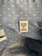 Load image into Gallery viewer, Calvin Klein Mens Blue Printed Slim-Fit Long Sleeve Dress Shirt Size M 15-15.5
