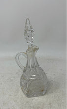 Load image into Gallery viewer, Vintage Cut Crystal Clear Vinegar Or Oil Cruet With Handle And Crystal Stopper
