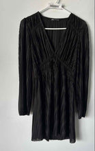 Load image into Gallery viewer, Zara Womens Black Long Sleeve V-Neck Short Mini Dress Size Medium
