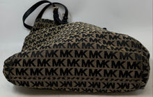 Load image into Gallery viewer, Michael Kors Womens Black And Beige Monogram Double Handle Tote Handbag
