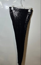 Load image into Gallery viewer, Express Womens Black Sequin Regular Fit Skinny Leg Trouser Pants Size M
