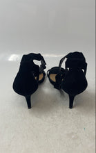 Load image into Gallery viewer, Chinese Laundry Womens Rubie Black Suede Kitten Heel Ankle Strap Sandals Sz 38.5

