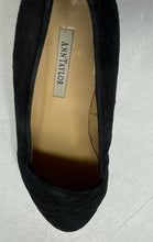 Load image into Gallery viewer, Ann Taylor Womens Black Suede Round Toe Slip-On Flat Loafer Shoes Size 9.5M
