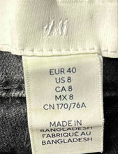 Load image into Gallery viewer, H&amp;M Womens Black Dark Wash Stretch Denim Skinny Leg Jeans Size 8
