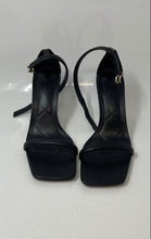 Load image into Gallery viewer, Zara Womens Black Leather Buckle Open Toe Spool Ankle Strap Heels Size EUR 38
